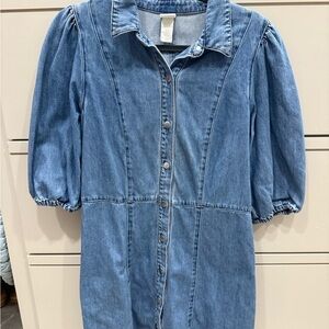 H&M Puff Sleeve Denim Dress